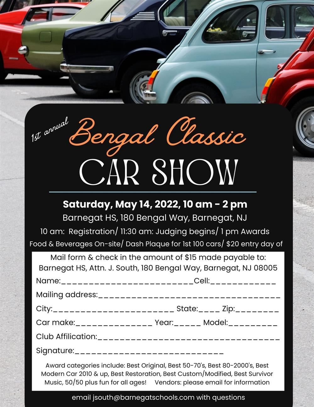 Bengal Classic Car Show Flyer